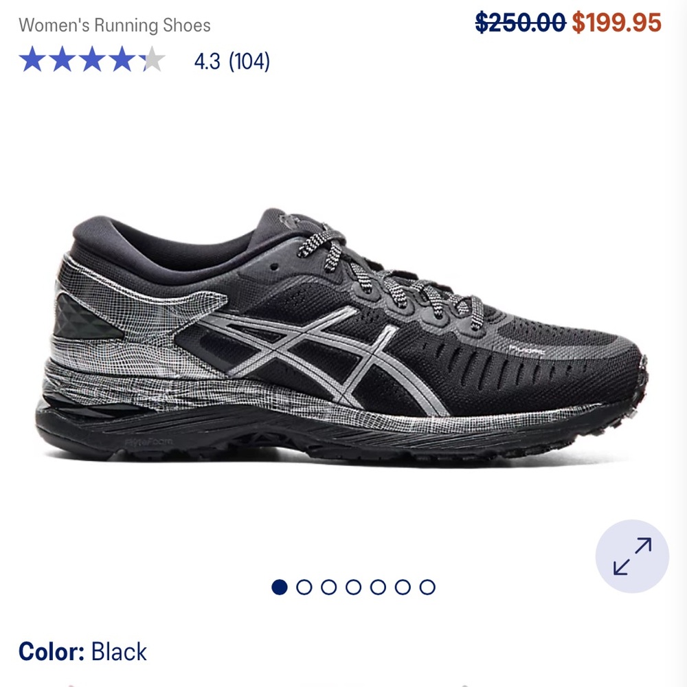 ASICS MetaRun black/metallic silver size 7.5